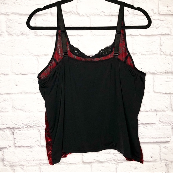 Avenue Body Red & Black Velvet Floral Tank Top - Picture 4 of 4